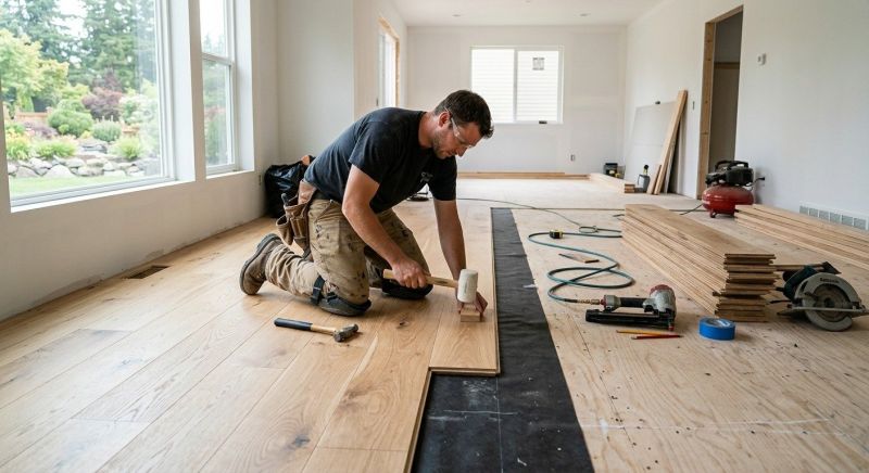Dark Wood Floor Installation in Austin, TX
