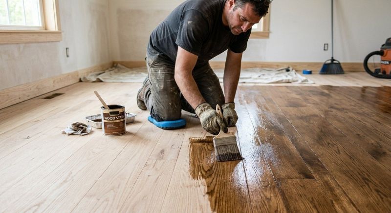 Walnut Floor Staining in Overland Park, KS