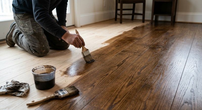 Walnut Floor Staining in Overland Park, KS